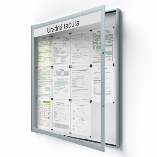 Uzamykateľná informačná vitrína 12xA4 SIDE50 s nápisom