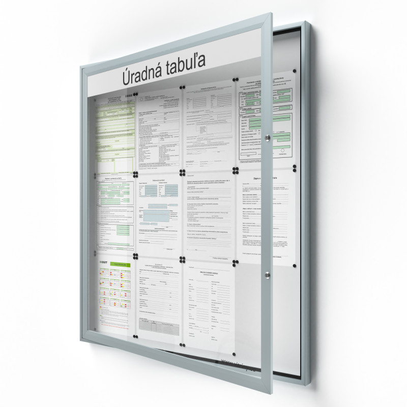 Uzamykateľná informačná vitrína 12xA4 SIDE50 s nápisom