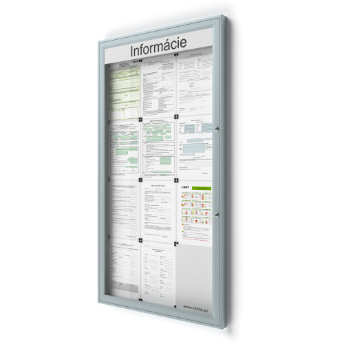 Uzamykateľná informačná vitrína 12bxA4 SIDE50 s nápisom