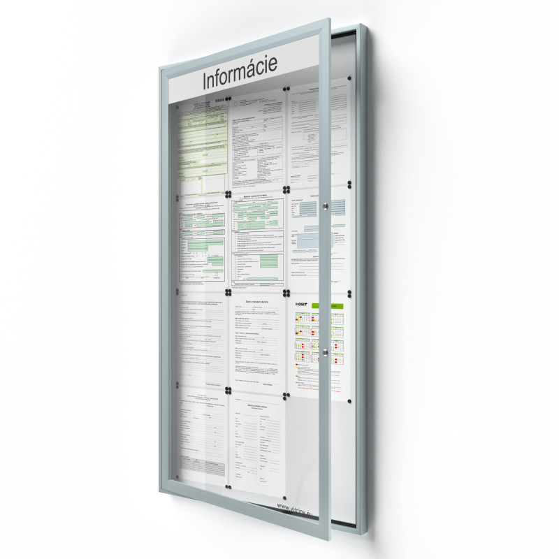 Uzamykateľná informačná vitrína 12bxA4 SIDE50 s nápisom