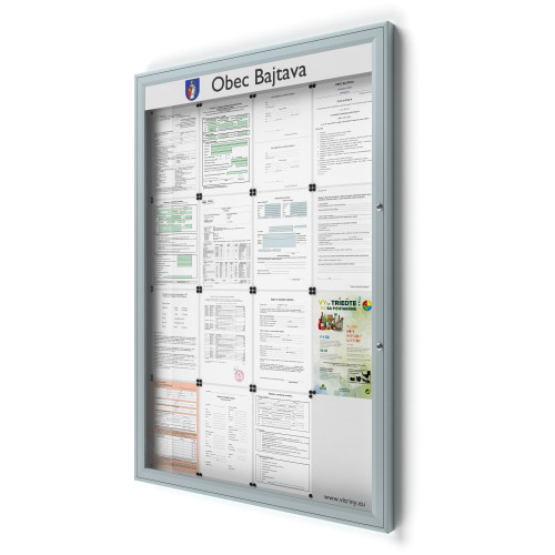 Uzamykateľná informačná vitrína 16xA4 SIDE50 s nápisom