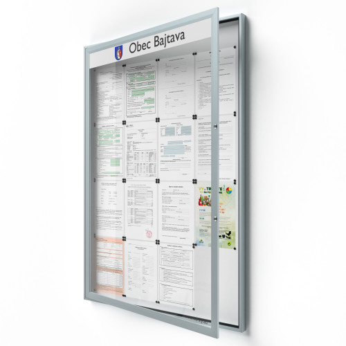 Uzamykateľná informačná vitrína 16xA4 SIDE50 s nápisom