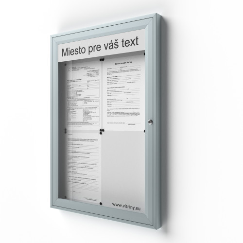 Uzamykateľná informačná vitrína 4xA4 SIDE50 s nápisom
