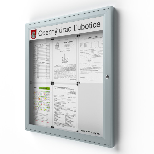 Uzamykateľná informačná vitrína 6xA4 SIDE50 s nápisom