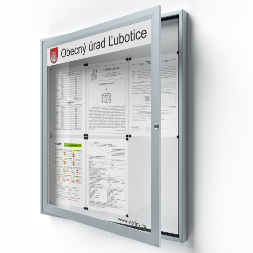 Uzamykateľná informačná vitrína 6xA4 SIDE50 s nápisom