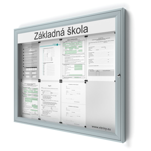 Uzamykateľná informačná vitrína 8xA4 SIDE50 s nápisom