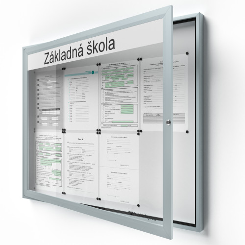 Uzamykateľná informačná vitrína 8xA4 SIDE50 s nápisom