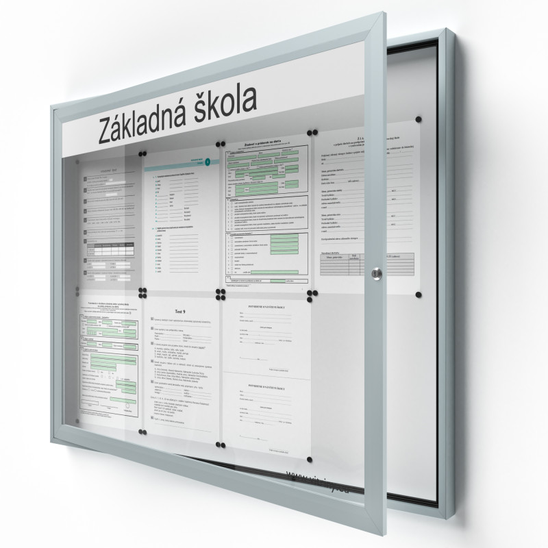 Uzamykateľná informačná vitrína 8xA4 SIDE50 s nápisom