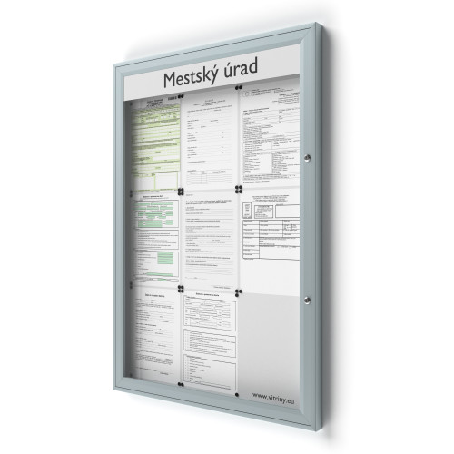Uzamykateľná informačná vitrína 9xA4 SIDE50 s nápisom