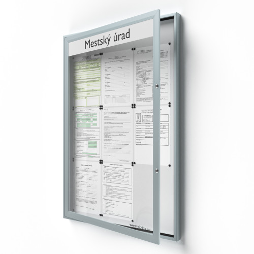 Uzamykateľná informačná vitrína 9xA4 SIDE50 s nápisom