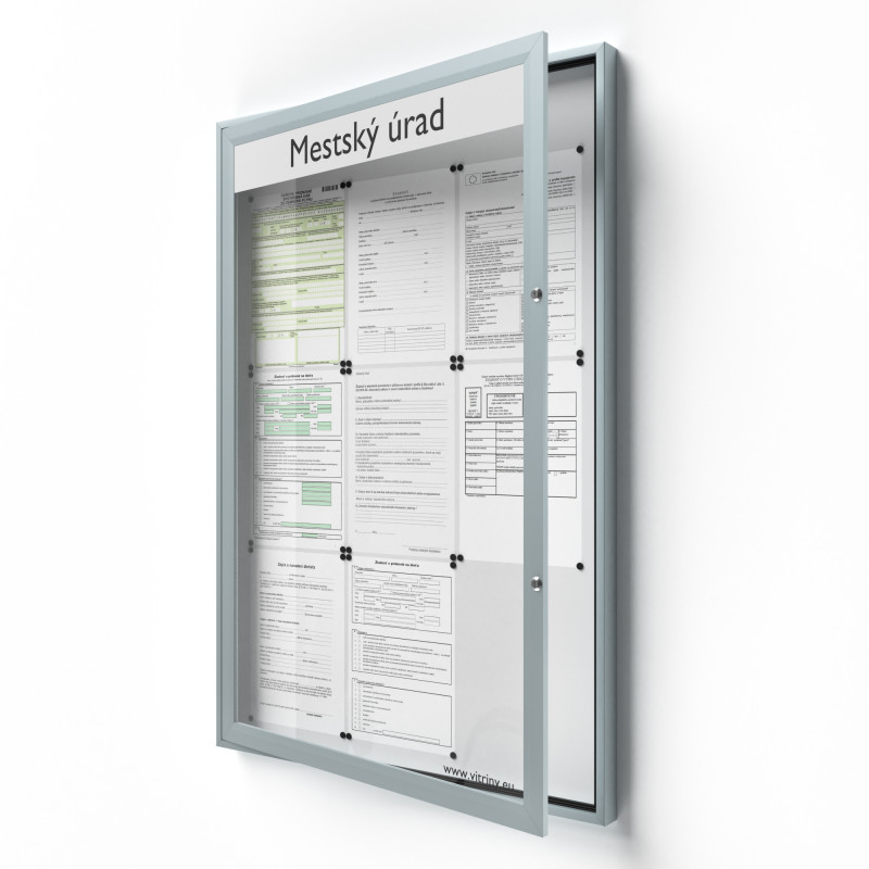 Uzamykateľná informačná vitrína 9xA4 SIDE50 s nápisom
