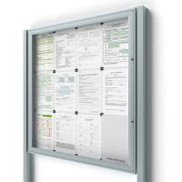 Uzamykateľná informačná vitrína 12xA4 SIDE so stĺpikmi