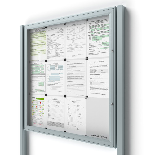 Uzamykateľná informačná vitrína 12xA4 SIDE so stĺpikmi