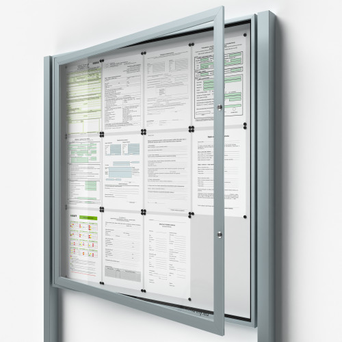 Uzamykateľná informačná vitrína 12xA4 SIDE so stĺpikmi