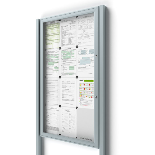 Uzamykateľná informačná vitrína 12bxA4 SIDE so stĺpikmi