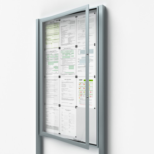 Uzamykateľná informačná vitrína 12bxA4 SIDE so stĺpikmi