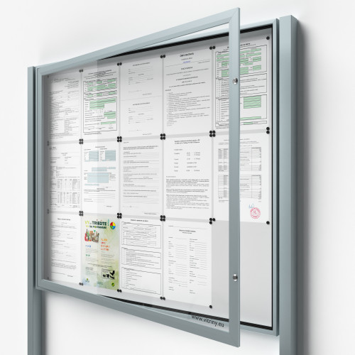 Uzamykateľná informačná vitrína 15xA4 SIDE so stĺpikmi