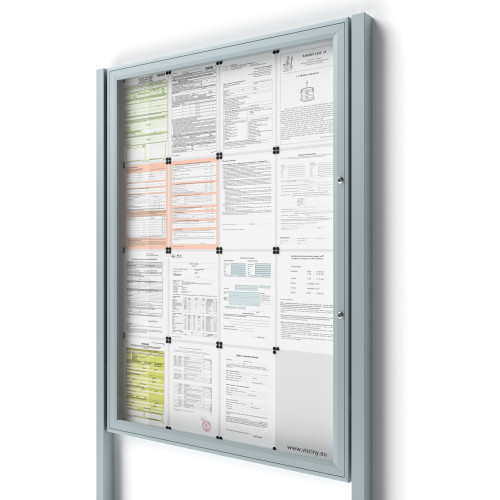 Uzamykateľná informačná vitrína 16xA4 SIDE so stĺpikmi