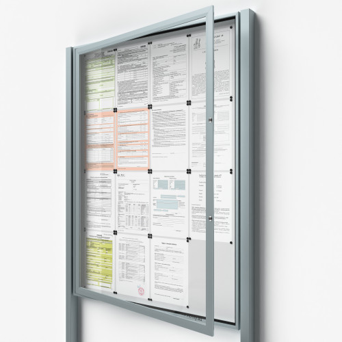 Uzamykateľná informačná vitrína 16xA4 SIDE so stĺpikmi