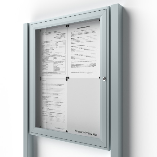 Uzamykateľná informačná vitrína 4xA4 SIDE so stĺpikmi