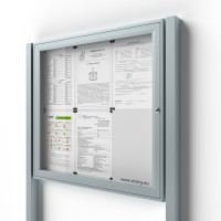 Uzamykateľná informačná vitrína 6xA4 SIDE so stĺpikmi