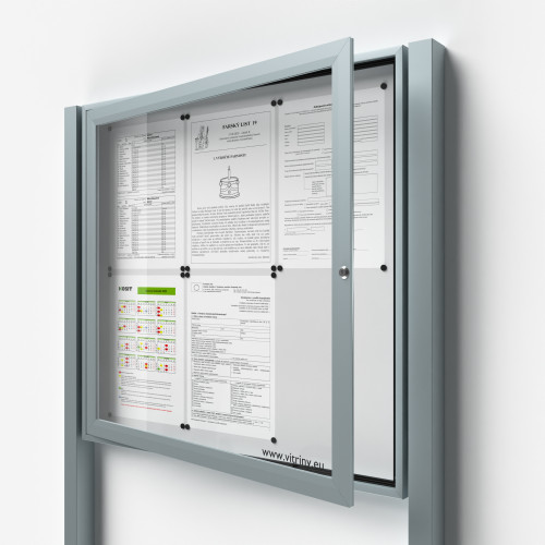 Uzamykateľná informačná vitrína 6xA4 SIDE so stĺpikmi