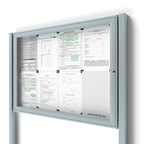 Uzamykateľná informačná vitrína 8xA4 SIDE so stĺpikmi