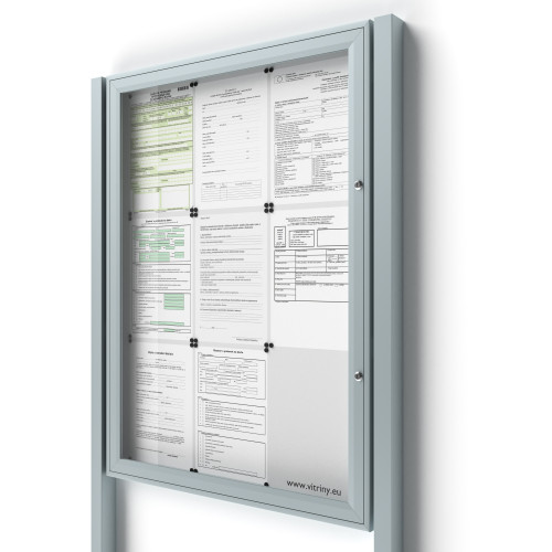 Uzamykateľná informačná vitrína 9xA4 SIDE so stĺpikmi
