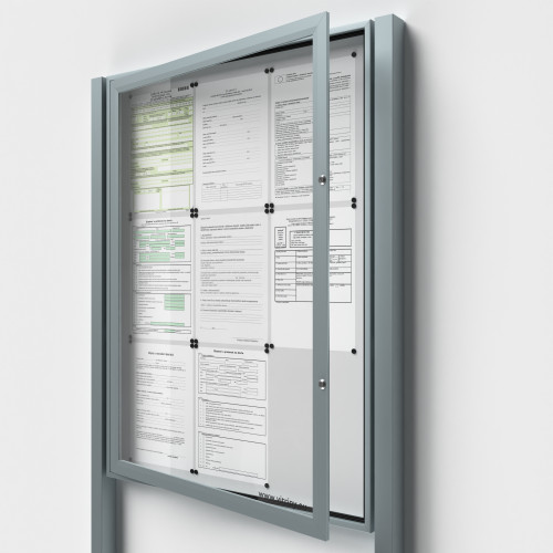 Uzamykateľná informačná vitrína 9xA4 SIDE so stĺpikmi