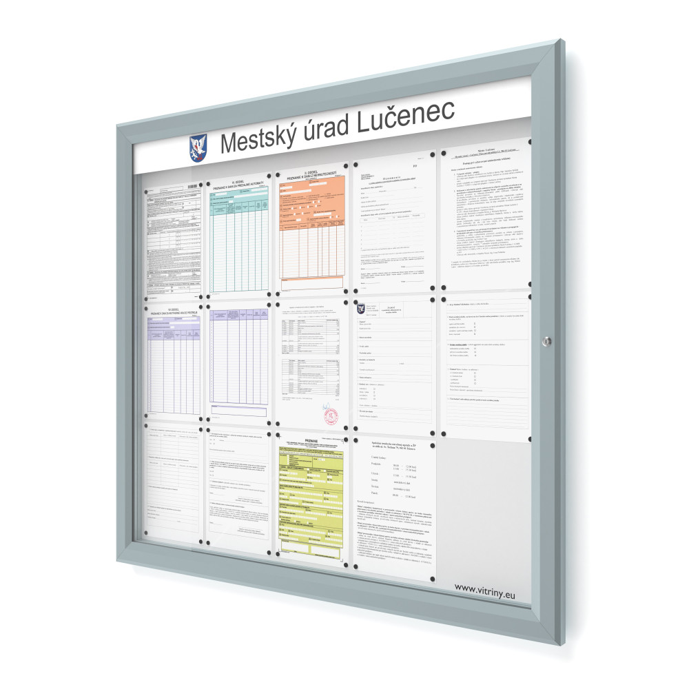 Vonkajšia informačná vitrína 15xA4 SIDE60 s nápisom