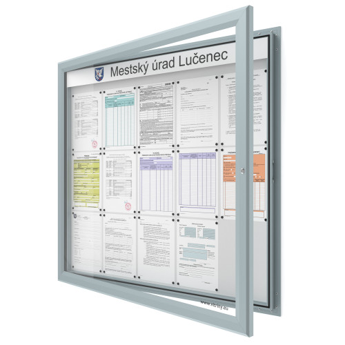 Vonkajšia informačná vitrína 15xA4 SIDE60 s nápisom