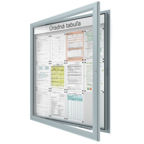 Vonkajšia informačná vitrína 12xA4 SIDE60 s nápisom