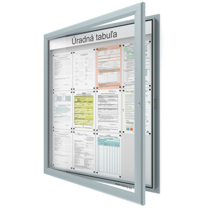 Vonkajšia informačná vitrína 12xA4 SIDE60 s nápisom