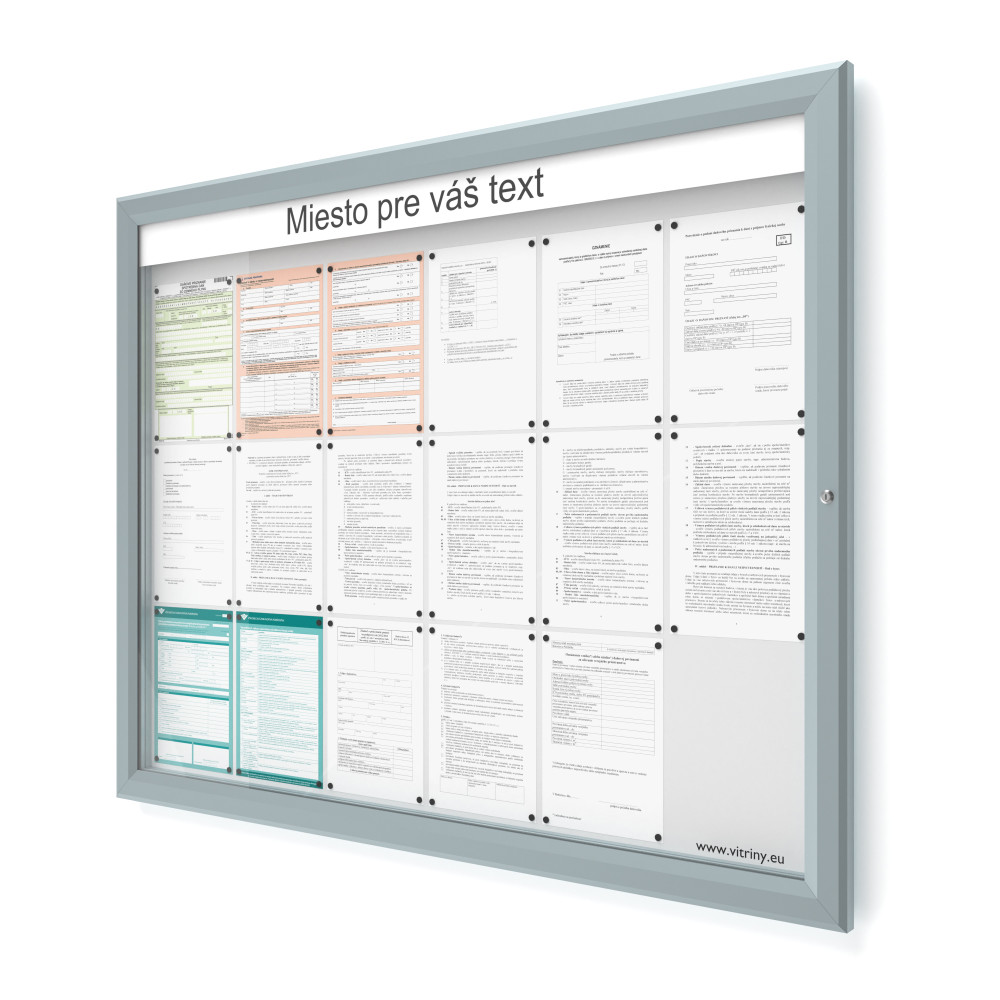 Vonkajšia informačná vitrína 18xA4 SIDE60 s nápisom