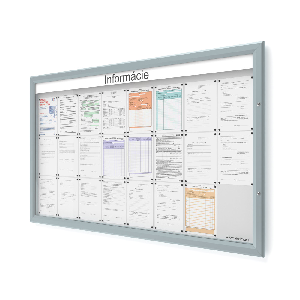Vonkajšia informačná vitrína 24xA4 SIDE60 s nápisom 