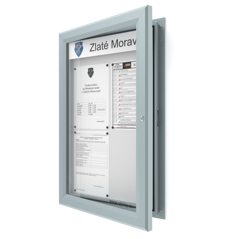 Vonkajšia informačná vitrína 4xA4 SIDE60 s nápisom