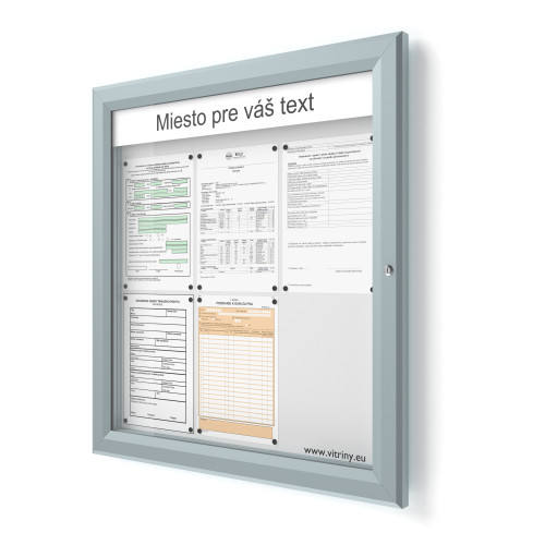 Vonkajšia informačná vitrína 6xA4 SIDE60 s nápisom