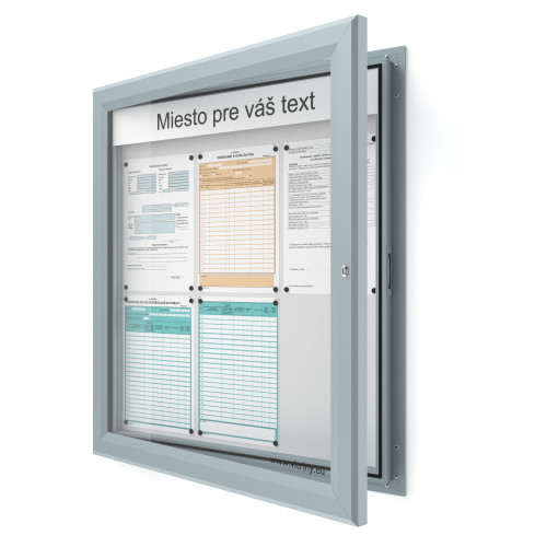 Vonkajšia informačná vitrína 6xA4 SIDE60 s nápisom