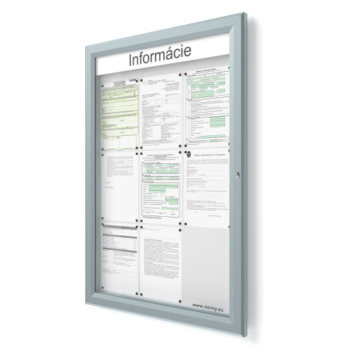 Vonkajšia informačná vitrína 9xA4 SIDE60 s nápisom