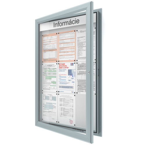 Vonkajšia informačná vitrína 9xA4 SIDE60 s nápisom