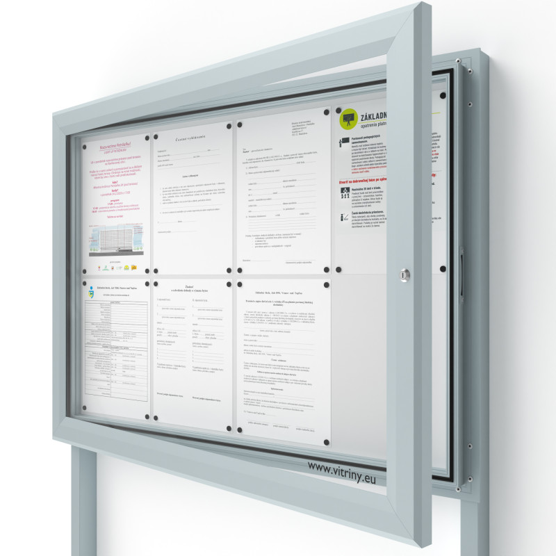 Vonkajšia informačná vitrína 8xA4 SIDE60 so stĺpikmi