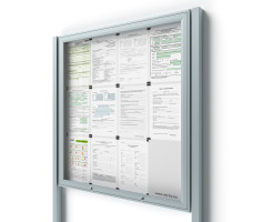 Uzamykateľná informačná vitrína 12xA4 so stĺpikmi