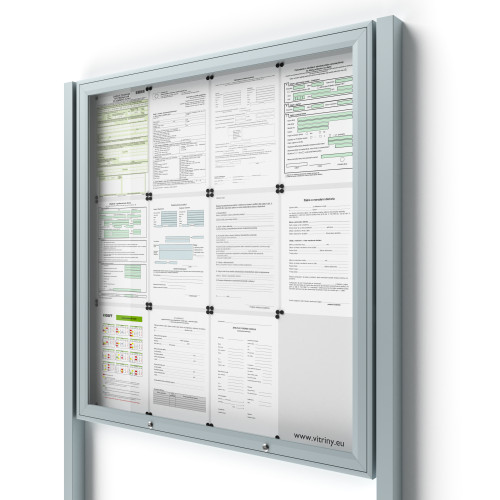 Uzamykateľná informačná vitrína 12xA4 so stĺpikmi