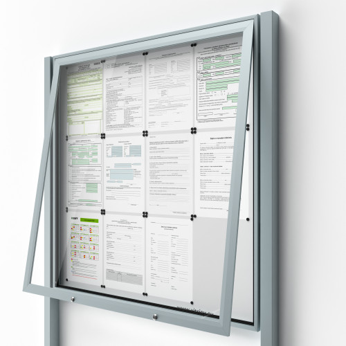 Uzamykateľná informačná vitrína 12xA4 so stĺpikmi