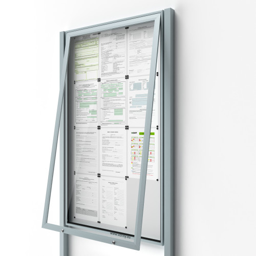 Uzamykateľná informačná vitrína 12bxA4 so stĺpikmi