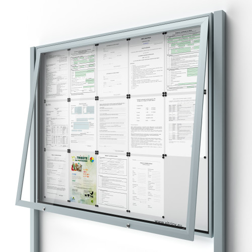 Uzamykateľná informačná vitrína 15xA4 so stĺpikmi
