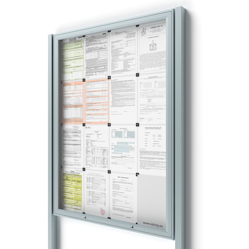 Uzamykateľná informačná vitrína 16xA4 so stĺpikmi