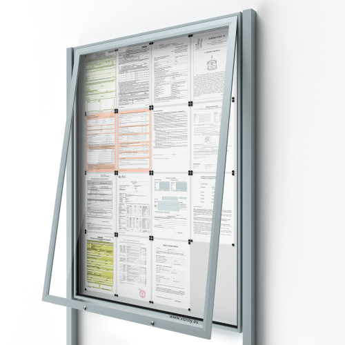 Uzamykateľná informačná vitrína 16xA4 so stĺpikmi