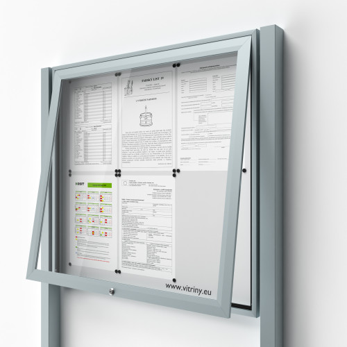 Uzamykateľná informačná vitrína 6xA4 so stĺpikmi