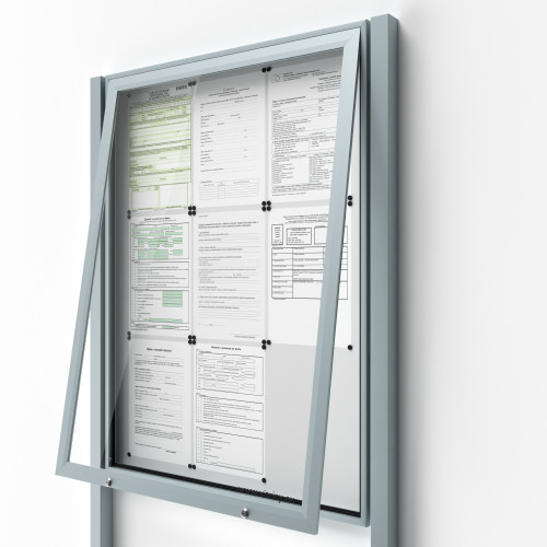 Uzamykateľná informačná vitrína 9xA4 so stĺpikmi